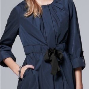 Simply Vera Vera Wang Navy Trench Coat • XS • Lightweight Belted Jacket